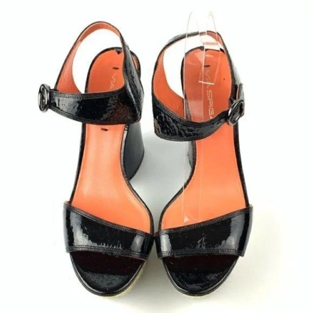 Via Spiga platforms size 8.5 black patent leather